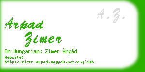 arpad zimer business card