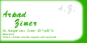 arpad zimer business card